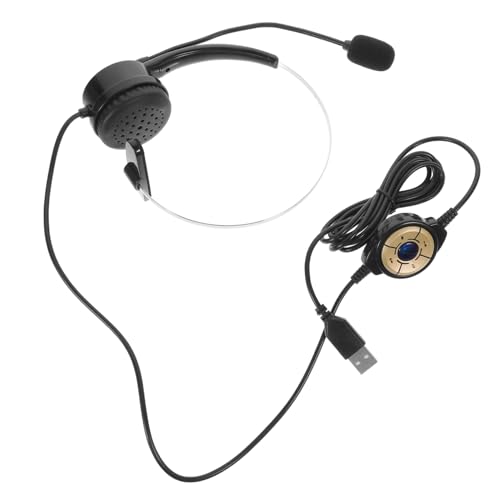 NUOBESTY Black Single Ear Gaming Headset with Mic, USB Plug and Play