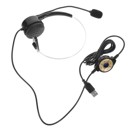 NUOBESTY Black Single Ear Gaming Headset with Mic, USB Plug and Play
