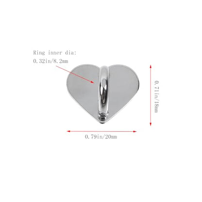 12Pcs Phone Charm Hook Adhesive (Heart-shaped, Silver, Small) - color: Silver (S)