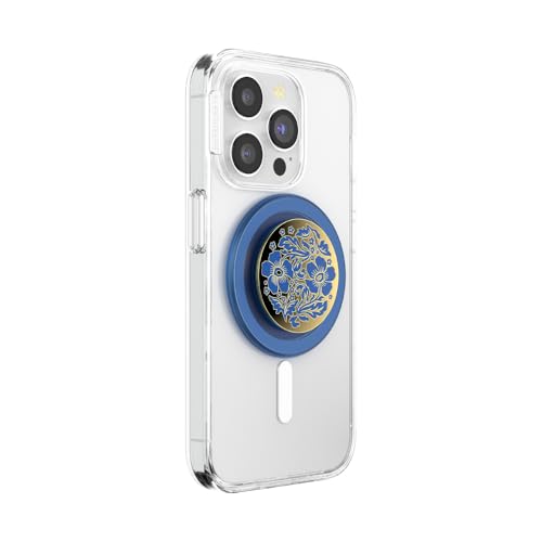 PopSockets Phone Grip for MagSafe, Magnetic Holder- Lace Blue Vermeer - color: Lace Vermeer, style: MagSafe