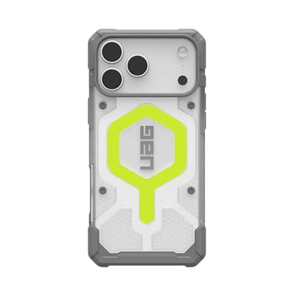 URBAN ARMOR GEAR UAG Designed for iPhone 17 Pro Max Case Pathfinder Clear - Compatible with MagSafe Luminous Glow in The Dark Military Grade Protective Cover, Active Neon - color: Pathfinder Clear - Active Neon