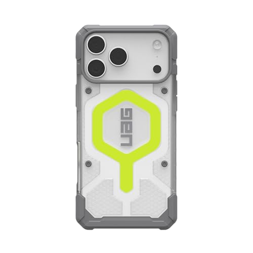 URBAN ARMOR GEAR UAG Designed for iPhone 17 Pro Max Case Pathfinder Clear - Compatible with MagSafe Luminous Glow in The Dark Military Grade Protective Cover, Active Neon - color: Pathfinder Clear - Active Neon