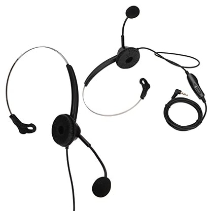 H360 3.5MV Phone Headphone, Wired Business Headset with Noise C Mic, Single Ear Headset for Call Center Customer Service, 3.5mm Elbow Plug with Volume