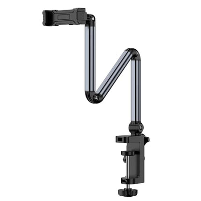 Aluminum Folding Tablet Stand 360-Degree Rotating Clamp Mount with 4 Articulated Arms Desk Bedside Cradling Bracket for Smartphones E-Readers 58cm - color: All purpose model