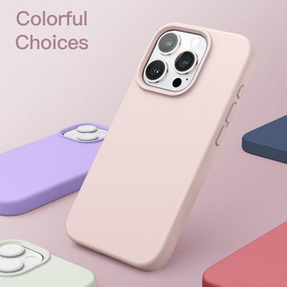 JETech Silicone Case for iPhone 15 Pro Max, Light Pink | Silky Soft Touch, Shockproof Protection, Scratch Resistant, Microfiber Lining - color: Light Pink, size: iPhone 15 Pro Max