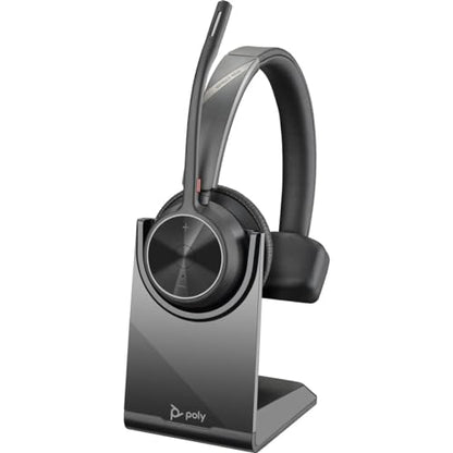 Poly - Voyager 4310 UC Wireless Headset (Plantronics) - Single-Ear Headset with Boom Mic - Connect to PC/Mac via USB-A Bluetooth Adapter, Cell Phone via Bluetooth - Works with Teams, Zoom & More,Black - style: Headset