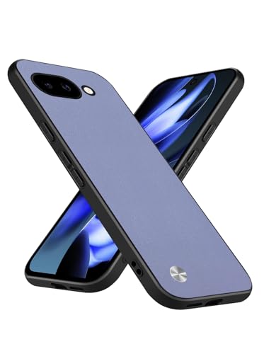 Slim Fit Case for Google Pixel 9a 6.3-Inch 2025, Soft TPU Edges + Faux Leather Back Cover, Anti-Fingerprint Scratch Shockproof Camera Protective for Google Pixel 9a Case (Gray) - color: Gray, size: Google Pixel 9a