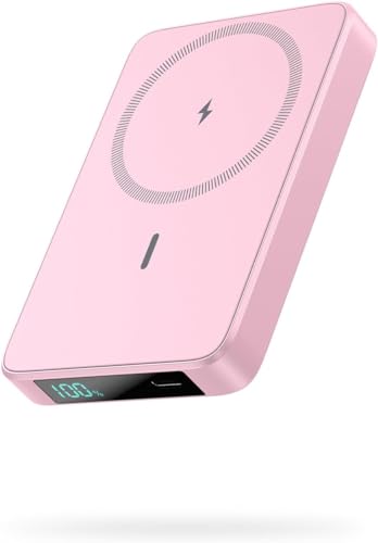 Magnetic Portable Charger 10800mah for Magsafe Battery Pack, Wireless Power Bank with USB C in&out PD Fast Charging,Travel Essential Phone Battery Charger For iPhone 17/16/15/14/13/12 Series-Pink - color: Pink