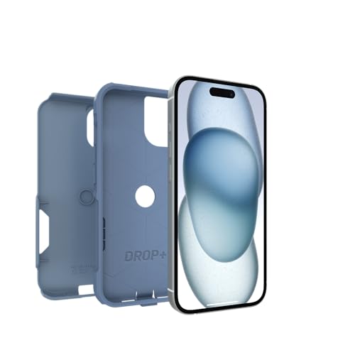 OtterBox iPhone 17e, 16e, 15, 14, & 13 Commuter Series Case - Crisp Denim (Blue), Pocket-Friendly, with Port Protection - Thin & Protective iPhone Case, Dual-Layer, Impact Absorbing iPhone Case - color: Blue