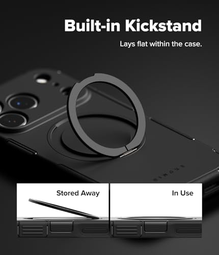 Ringke for iPhone 17 Pro Max Case [Alles Pro Black] | Compatible with MagSafe, 360° Rotating Kickstand, Camera Control Capture Button Protection, Powerful Magnet - color: Black, size: iPhone 17 Pro Max