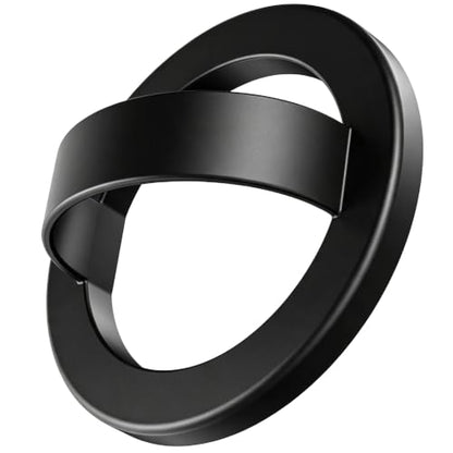 Magnetic Finger Loop Grip Holder for iPhone 17/16/15/14/13/12 Series, Black - color: Black