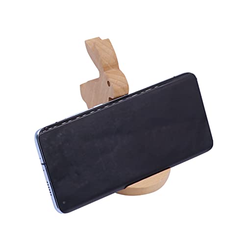 Cute Bunny Cellphone Stand Holder Wooden Smartphone Desk Holder for All Mobile Phones Animal Phone Stand Desk Ornament - color: Bunny B