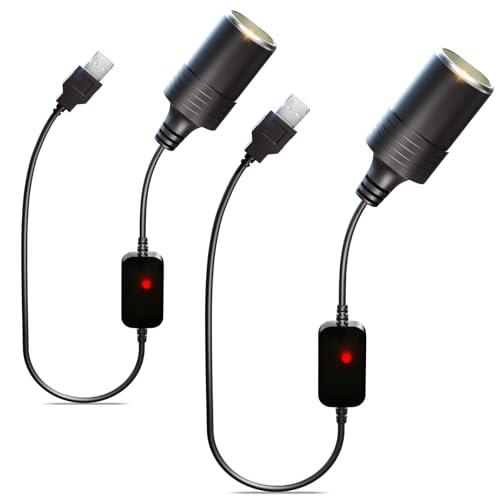 USB to Cigarette Lighter Adapter QC3.0 USB A Male to 12V Car Adapter Socket