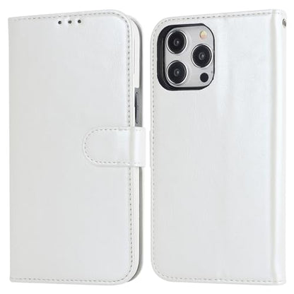 Bocasal Detachable Wallet Case Card Holder for iPhone 15 Pro Max White | RFID Blocking Kickstand Card Slots Holder PU Leather Magnetic Shockproof Wrist Strap Removable Flip Protective Cover 6.7 inch - color: White