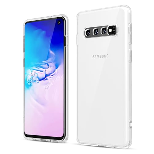 oakxco for Samsung Galaxy S10 Phone Case Liquid Silicone Grip, Cute Thin Slim Soft Rubber TPU Plain Smooth Gel Cover for Women Girl Aesthetic Design, Matte Solid Protective & Shockproof, Clear - color: Clear, size: S10 4g