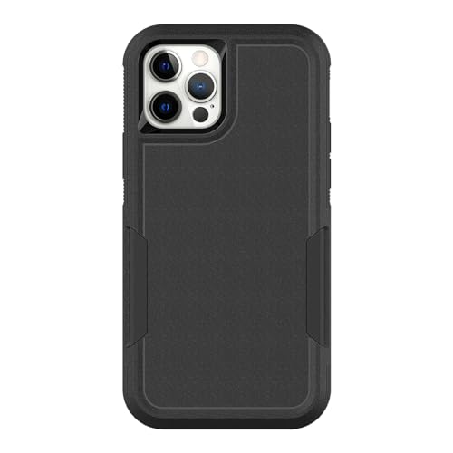 MDCN for iPhone 12 / iPhone 12 PRO Case: Dual Layer Protective Heavy Duty Cell Phone Case Shockproof Rugged Bumper Tough with Screen Protector - Military Grade Drop Tested for iPhone 12/12 PRO, Black - color: Black (PC) + Black (TPU)