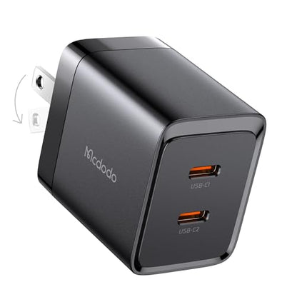 mcdodo 40W Dual USB C Charger Block Foldable USB-C Fast Charging Wall Charger Power Adapter for iPhone 16 15 Pro ProMax Plus,Galaxy,MacBook,iPad and More