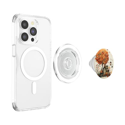 Fall Leaves Autumn Pumpkin Pattern Autumn Color Leaves PopSockets PopGrip for MagSafe - style: Magnetic PopGrip