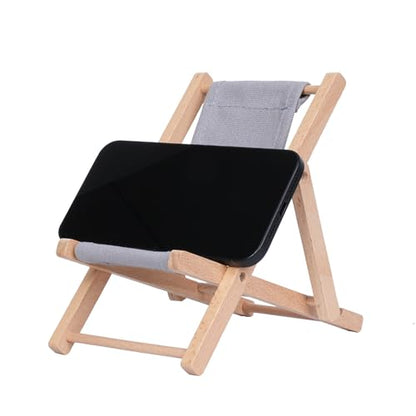 Foldable Wooden Cell Phone Stand, Phone Holder for Desk - color: Gray