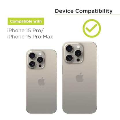 PureGear Camera Lens Protector for Apple iPhone 15 Pro & 15 Pro Max, Protects Camera Lens from Drops & Scratches, Ultra-Thin HD Tempered Glass Individual Ring Cover Lens Protectors-Silver - color: Silver