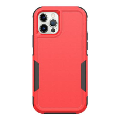 for iPhone 12 / iPhone 12 PRO Case: Dual Layer Protective Heavy Duty Cell Phone Case Shockproof Rugged Bumper Tough with Screen Protector - Military Grade Drop Tested for iPhone 12/12 PRO, Red - color: Red (PC) + Black (TPU)