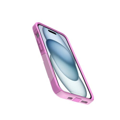 OtterBox iPhone 17e, 16e, 15, 14, & 13 Commuter Series Case - Run Wildflower (Pink), Slim & Tough, Pocket-Friendly, with Port Protection - color: Pink