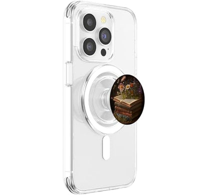 Librarian Flowery Book Lover Bookish Floral Aesthetic PopSockets PopGrip for MagSafe - style: Magnetic PopGrip