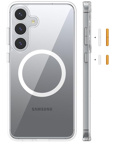 TORRAS Magnetic Shockproof for Samsung Galaxy S25 Plus Case, [Compatible with MagSafe][4X Military Grade Protection][Anti-Yellowing] Magnetic Slim Clear for Samsung S25+Plus Case, Diamond Clear - color: Clear, size: S25 Plus 6.6"