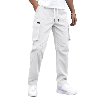 Men Cargo Pants Ripstop Heavy Duty Tactical Waterproof Deep Pockets Casual Beach Construction Tactical Pants for Men - color: A White, size: XX-Large