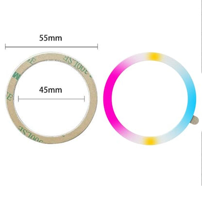 TENOC Universal Metal Ring Sticker, 3Pcs, Rainbow | Compatible with iPhone/Samsung/Android Cellphones, Magnetic Phone Charger/Mount/Holder Conversion - color: Rainbow