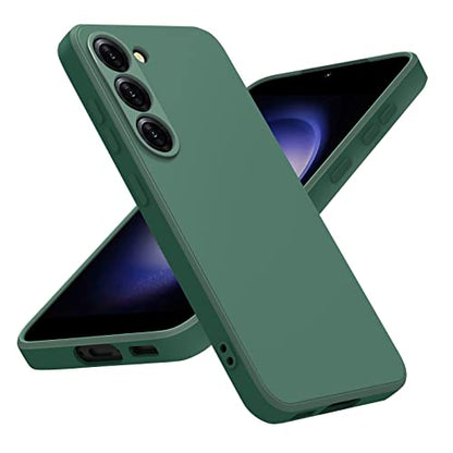 Vanjua Case for Samsung Galaxy S23 (Only), Stylish Liquid Silicone Slim Full-Body Protective Cover Compatible with Samsung Galaxy S23 5G 6.1 Inch Phone Case (Dark Green) - color: Dark Green