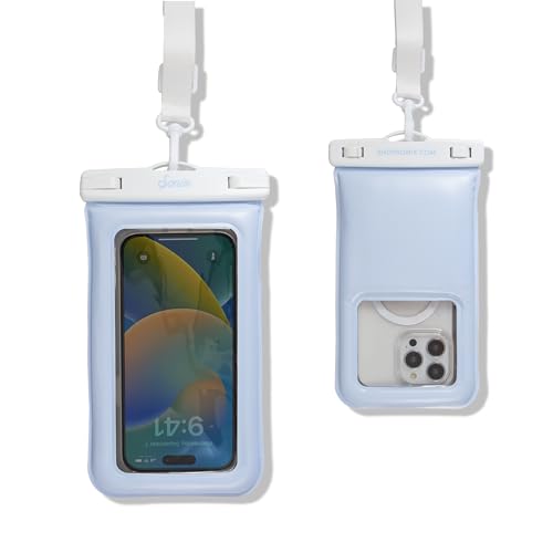 Sonix Waterproof Phone Pouch - Floating Phone Case Dry Bag w/Crossbody Lanyard - Beach Cruise Travel Essentials - Compatible w/All Devices, Touchscreen Friendly | Jelly Blue - color: Jelly Blue