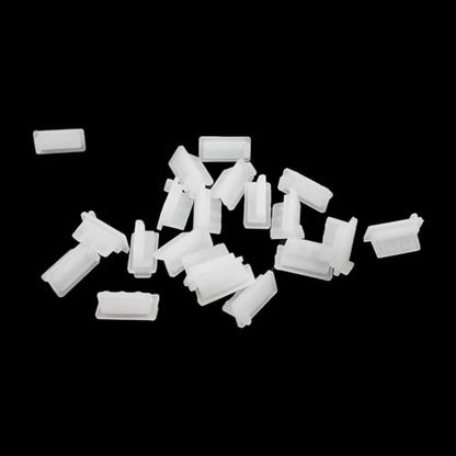 Jiozermi Transparent Silicone USB A Female Anti Dust Plug, 20 Pcs - color: Transparent