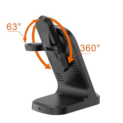 Multifunction Phone Earphone Watch Charging Stand 15W Charging Docking Station Foldable Triple Chargers