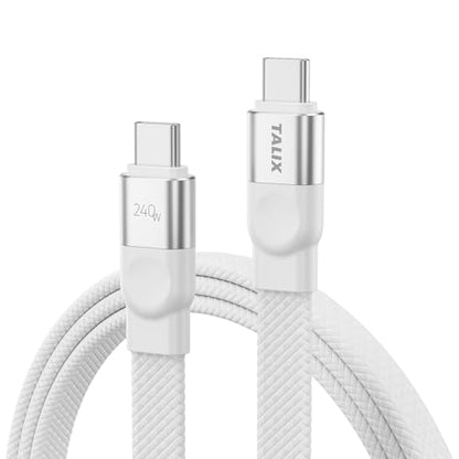 TALIX USB C to USB C Cable, 240W Fast Charging Cable (6.6 ft, White)