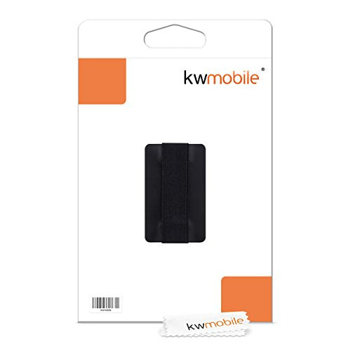kwmobile Smartphone Elastic Slim Finger Grip - Phone Holder Strap for One-Handed Use - Universal Adhesive Strap for Secure Holding of Mobile Phones
