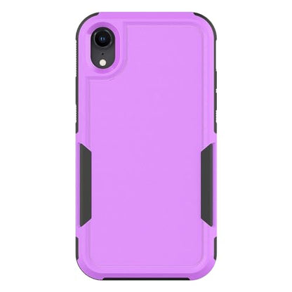 for iPhone XR Case: Dual Layer Protective Heavy Duty Cell Phone Case Shockproof Rugged Bumper Tough with Screen Protector - 16ft Military Grade Drop Tested for Appple iPhone XR (6.1 inch), Purple - color: Purple (PC) + Black (TPU)