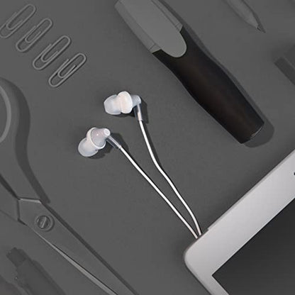 Panasonic ErgoFit Wired Earbuds, In-Ear Headphones with Dynamic Crystal-Clear Sound and Ergonomic Custom-Fit Earpieces (S/M/L), 3.5mm Jack for Phones and Laptops, No Mic - RP-HJE120-S (Silver) - color: Silver, size: S/M/L, style: No Mic
