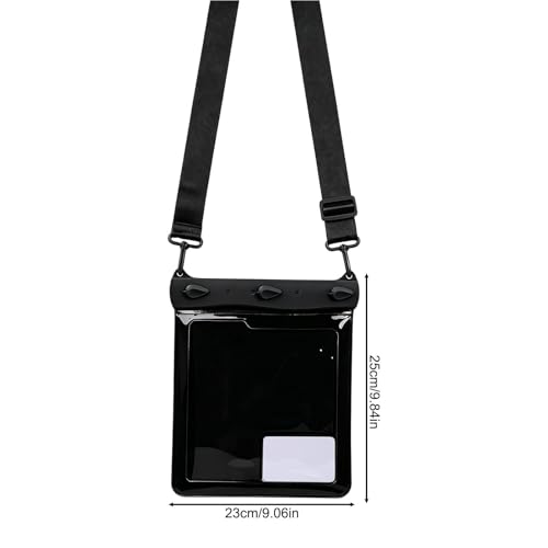 Phone Waterproof Pouch Touchscreen Large Shoulder Bag | Underwater Cell Phone Case for Cruise, Travel, Pool, Rafting, Diving, Snorkeling, Ship, Kayak - color: Black