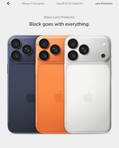 Spigen Camera Protector for iPhone 17 Pro Max, 17 Pro, 16 Pro Max, 16 Pro - color: Black