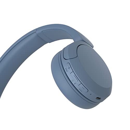 Sony WH-CH520 Wireless On-Ear Bluetooth Headphones with Microphone, Blue - color: Blue