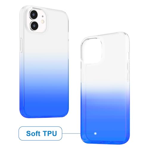 JJGoo Compatible with iPhone 12 Case & iPhone 12 Pro Case Clear, Soft Transparent Shockproof Protective Slim Thin Bumper Phone Cover, Blue Gradient - color: Gradient Blue