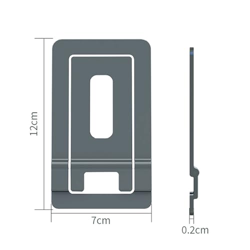 Fold-Flat Cell Phone Stand 2-Pack,Portable Non-slip,Aluminum,Easy to Carry - color: Grey, size: 12CM