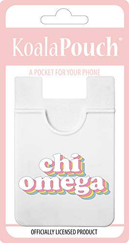 Sorority Shop Chi Omega Koala Pouch - Retro Design Card Holder for Phone Case- Phone Wallet Stick On - Ultra-Thin and Lightweight Phone Case Wallet - Holds Cards and Cash (Pack of 2) - size: 2.25"W x 3.25"L (Pack of 2)