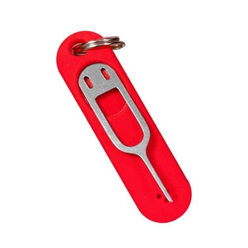 Cell Card Tool Card Tray Eject Pin Card Tray Opening Tool Ejector Keychain - color: Red