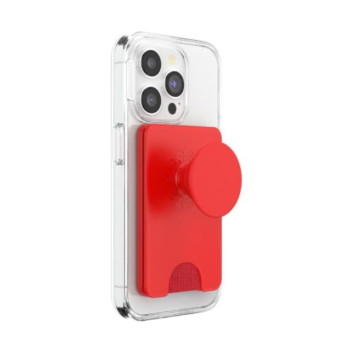 PopSockets Phone Wallet for MagSafe with Grip- Rosso - color: Rosso, style: MagSafe