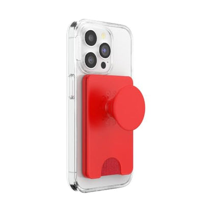 PopSockets Phone Wallet for MagSafe with Grip- Rosso - color: Rosso, style: MagSafe