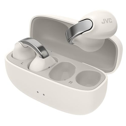 JVC Nearphones HANP1TW Open Ear True Wireless Headphones, White - color: White