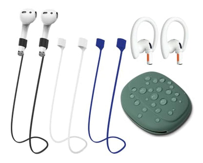 BUISAMG AirPods Magnetic Anti-Lose Strap, Soft Silicone Sport Lanyard - color: Black