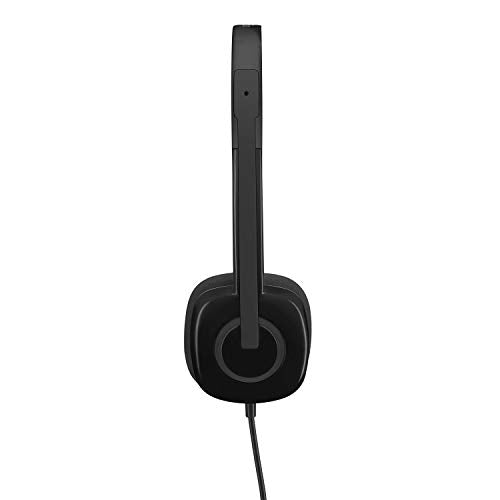 Logitech H151 Wired Analog Stereo Headphones with 3.5 mm Audio Jack - Black